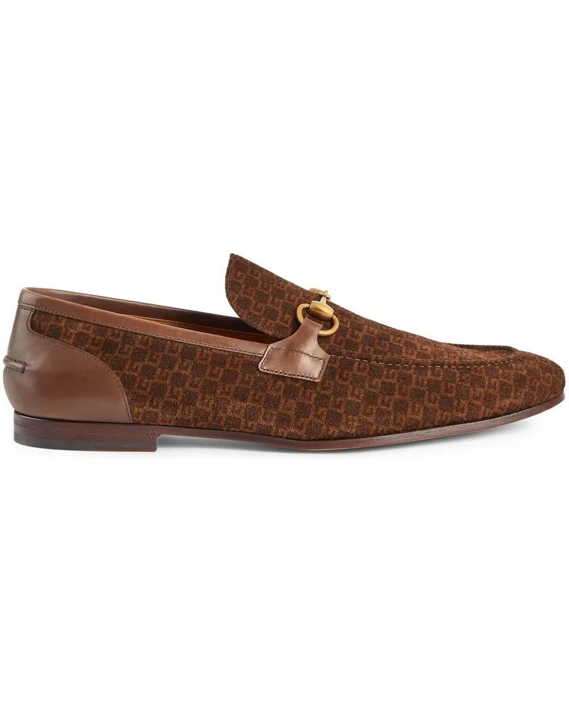 Gucci Jordaan Loafer mit Monogramm Braun