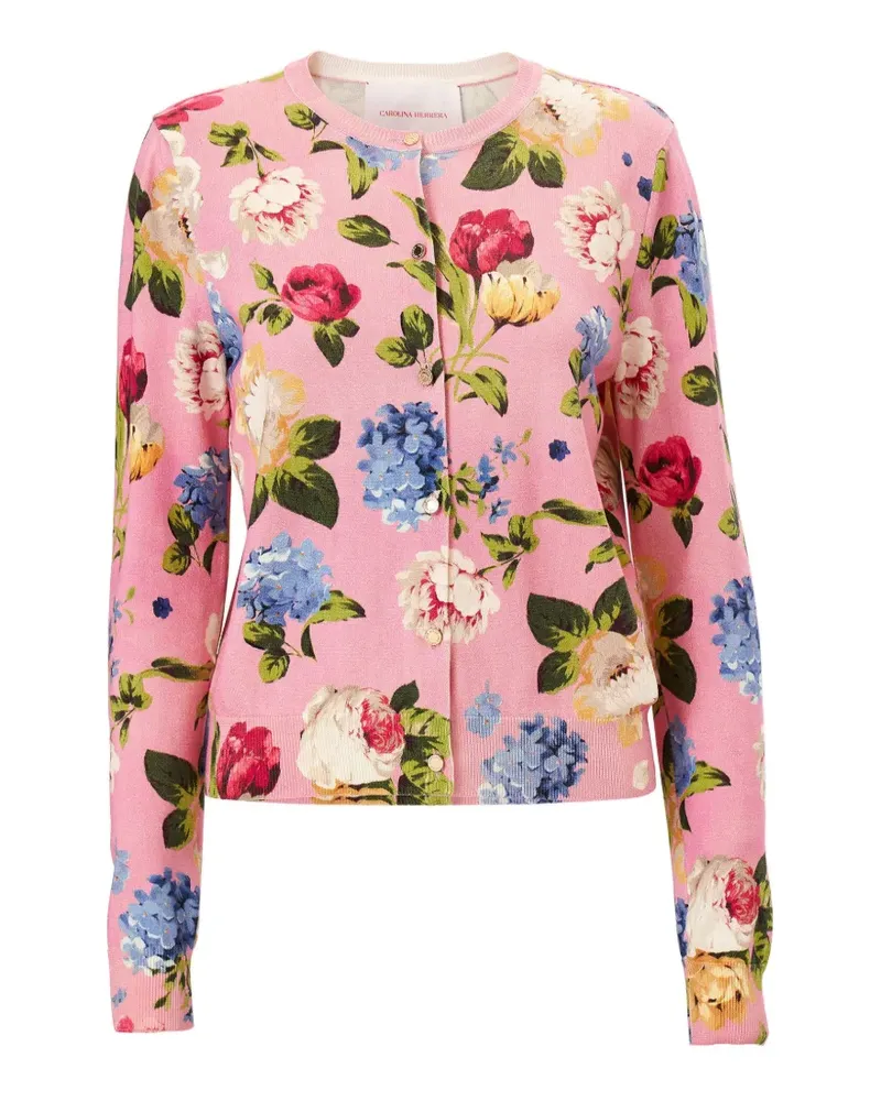 Carolina Herrera New York floral-print cardigan - Rosa Rosa