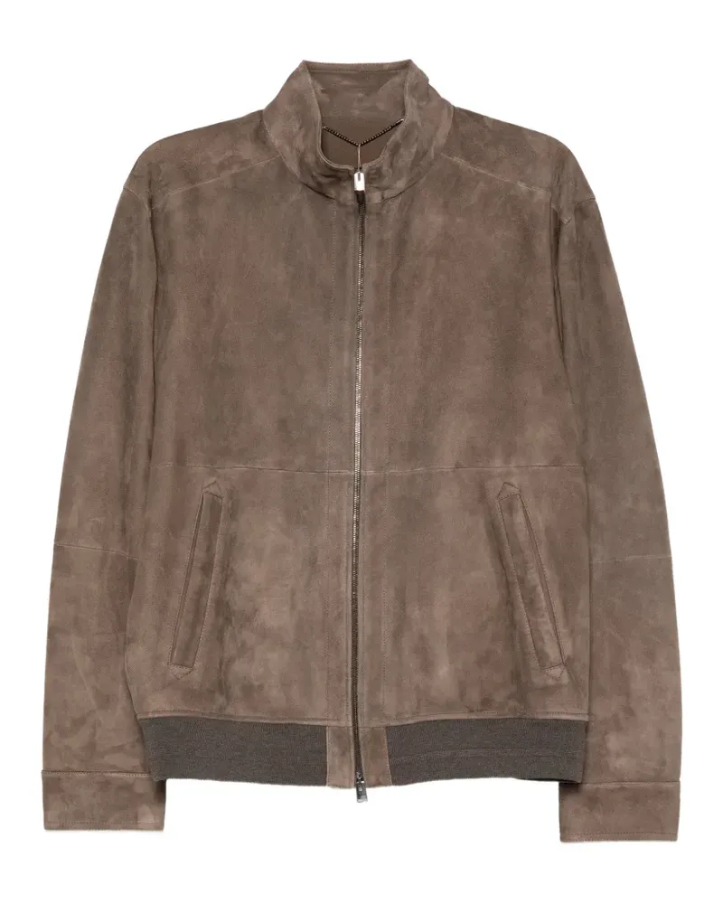 Canali suede panelled jacket - Braun Braun