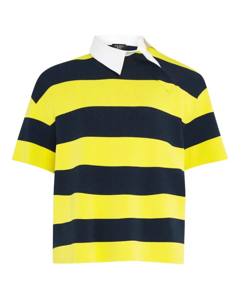 A.W.A.K.E. striped polo top - Gelb Gelb
