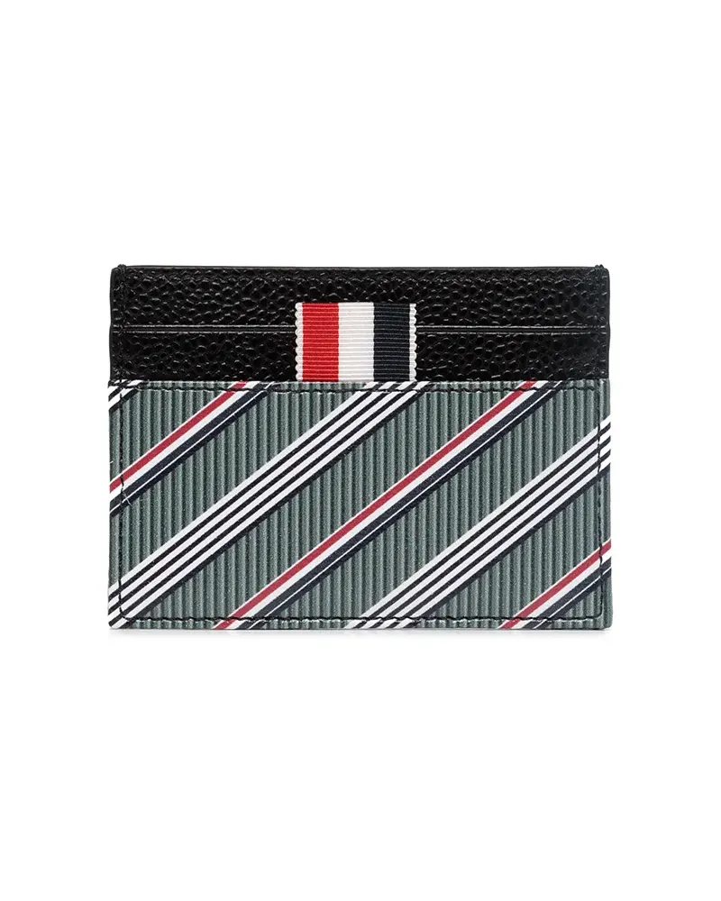 Thom Browne Kartenetui mit RWB-Streifen - Grau Grau