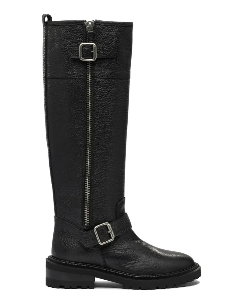 Via Roma 15 leather knee-high boots - Schwarz Schwarz