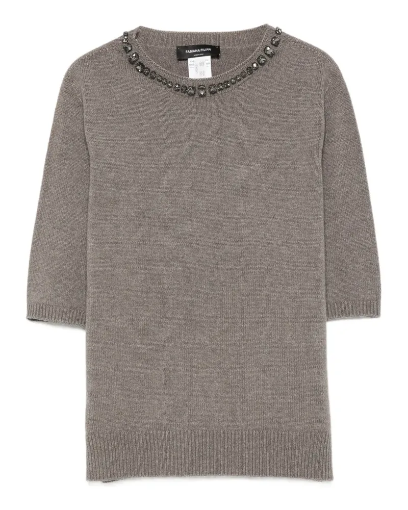 Fabiana Filippi Pullover mit Kristallen - Grau Grau