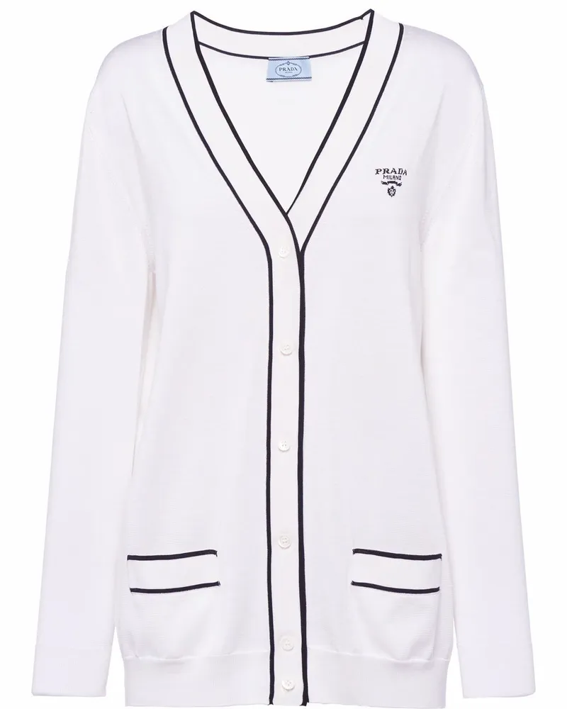 Prada Cardigan aus Seide - Weiß Weiß