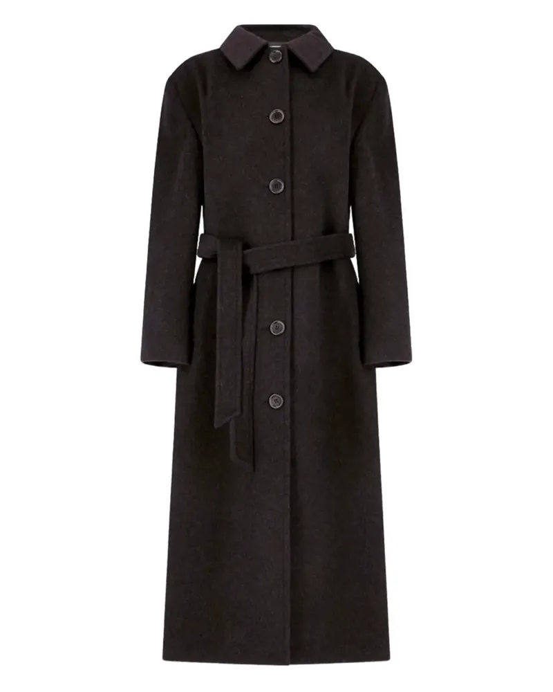 AMOMENTO Einreihiger Mantel mit Gürtel - Braun Braun