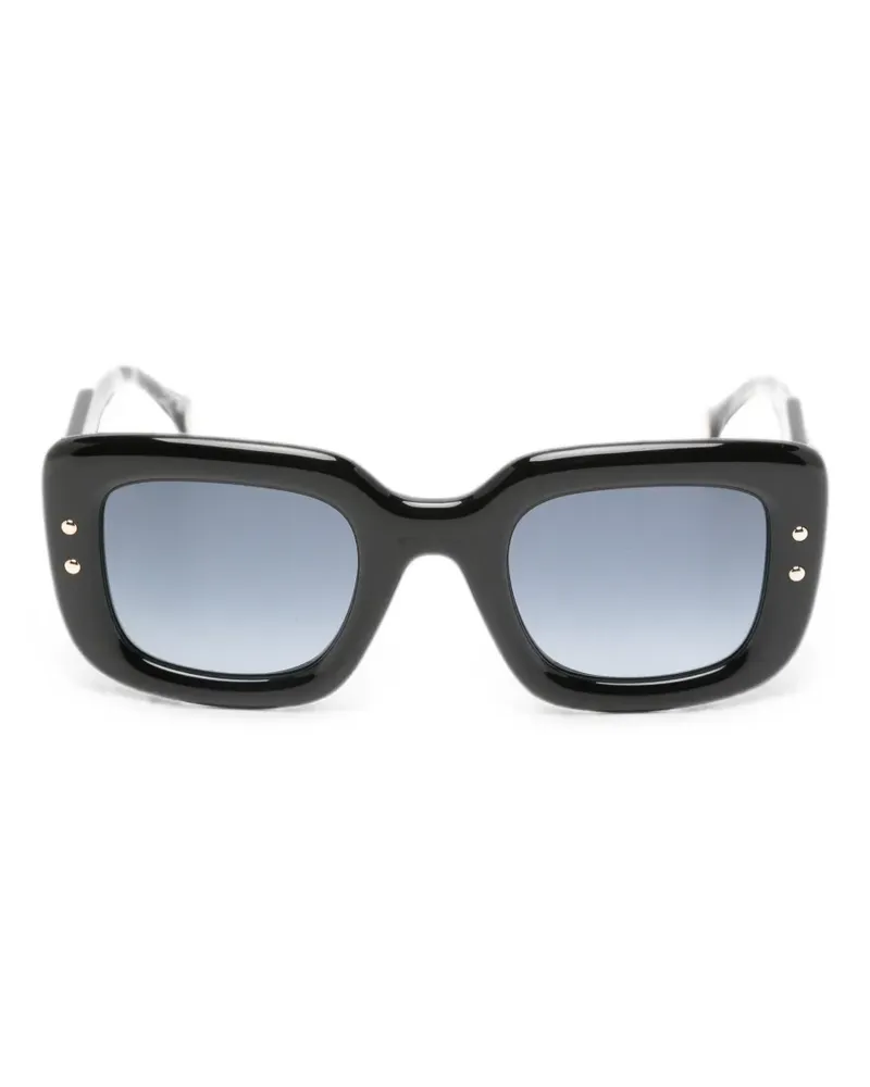 Carolina Herrera New York Eckige Sonnenbrille mit Nieten - Schwarz Schwarz