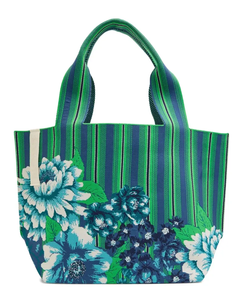 ALEMAIS maxi Margo floral-print striped tote bag - Blau Blau