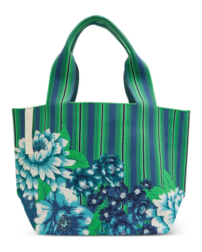ALEMAIS maxi Margo floral-print striped tote bag - Blau Blau