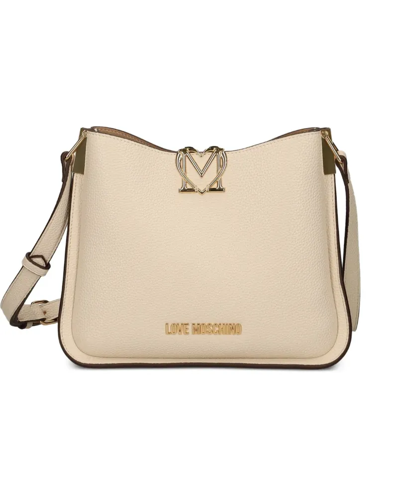 Moschino Umhängetasche mit Logo-Schnalle - Nude Nude