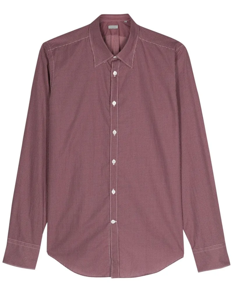 Canali Geometrisch gemustertes Hemd - Rot Rot