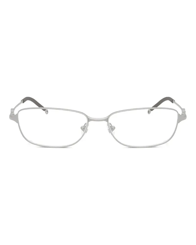 Diesel Eckige Brille mit Logo-Schild - Silber Silber