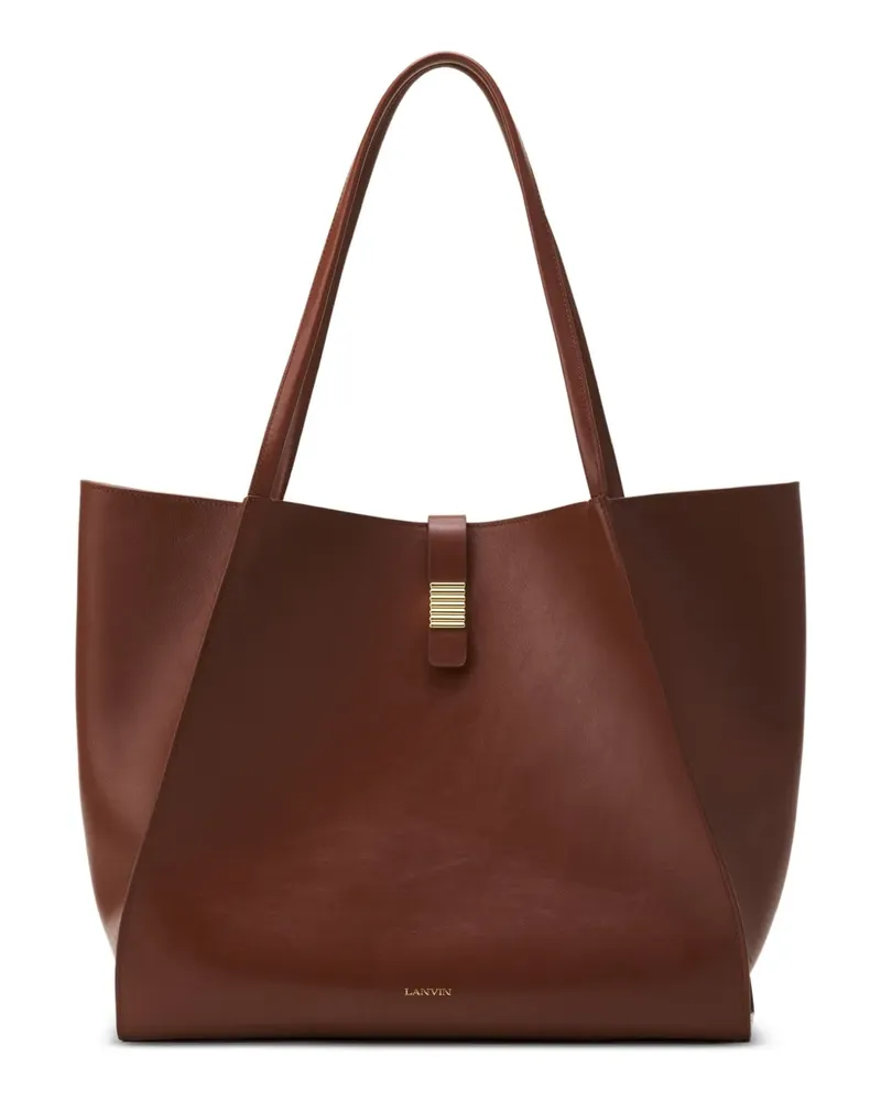 Lanvin Tote Bag aus Leder mit Spangenverschluss - Braun Braun
