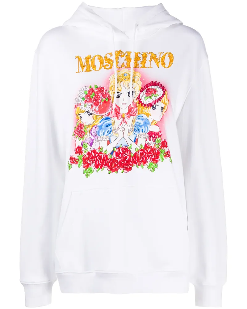 Moschino Kapuzenpullover mit Print - Weiß Weiß