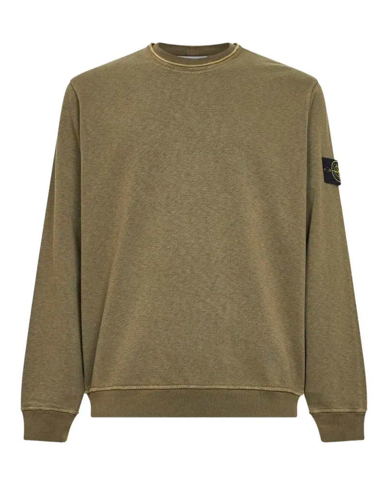 Stone Island ribbed logo-patch sweatshirt - Grün Grün