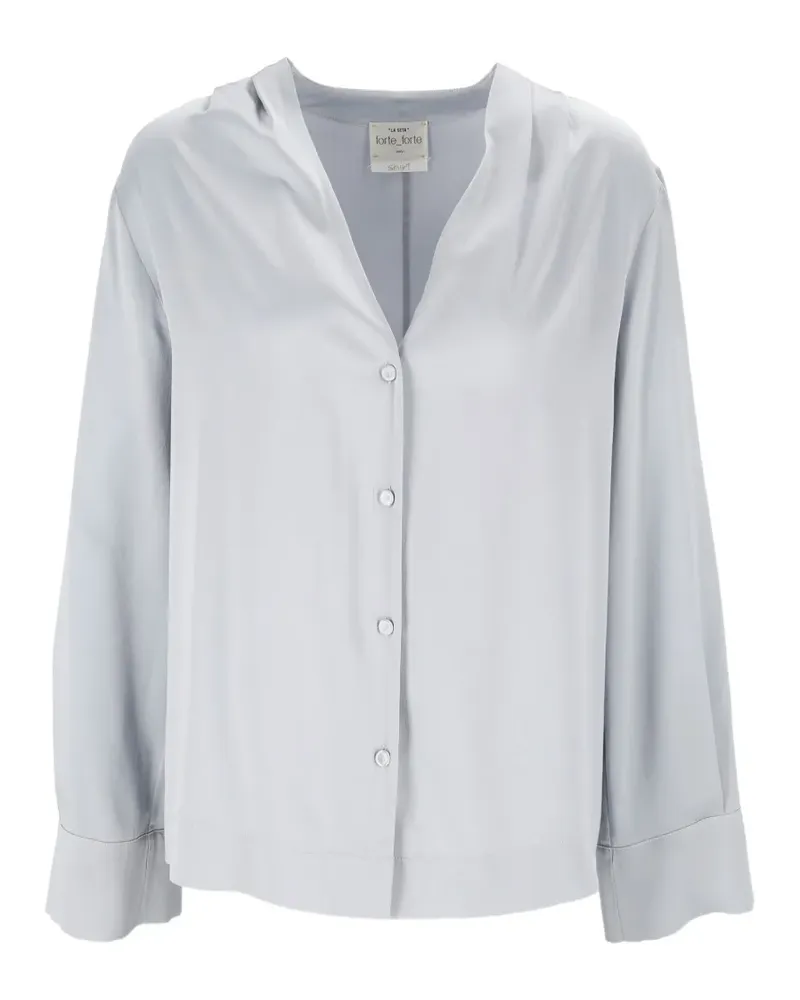 forte_forte long-sleeve silk shirt - Grau Grau