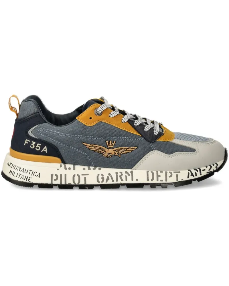 Aeronautica Militare Bestickte Aeronautical Sneakers - Grau Grau