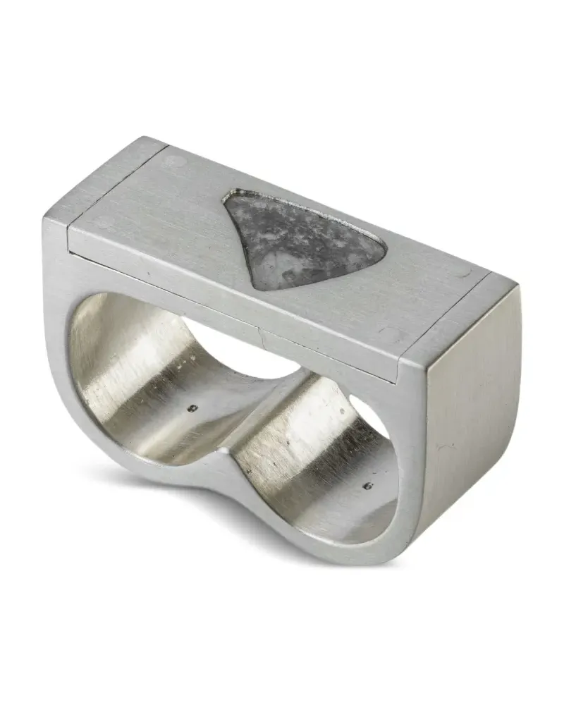 Parts Of Four Plate Double Ring mit Diamant - Silber Silber
