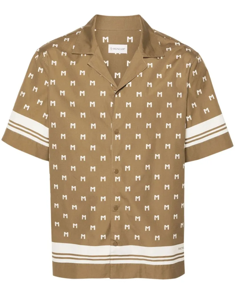 Moncler Hemd mit Monogramm-Print - Grün Grün