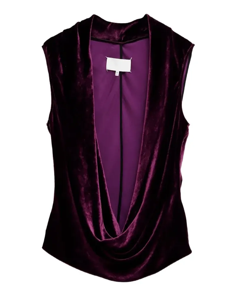 Maison Margiela draped velvet top - Violett Violett