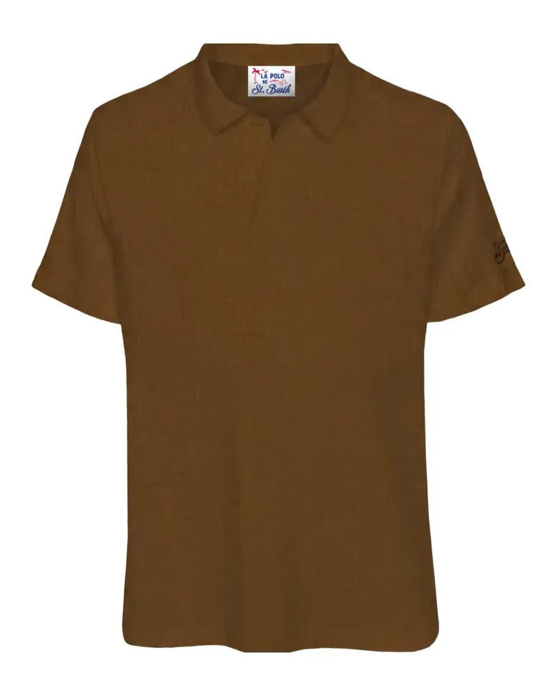MC2 Saint Barth Kurzärmeliges Fraser Poloshirt mit V-Ausschnitt - Braun Braun