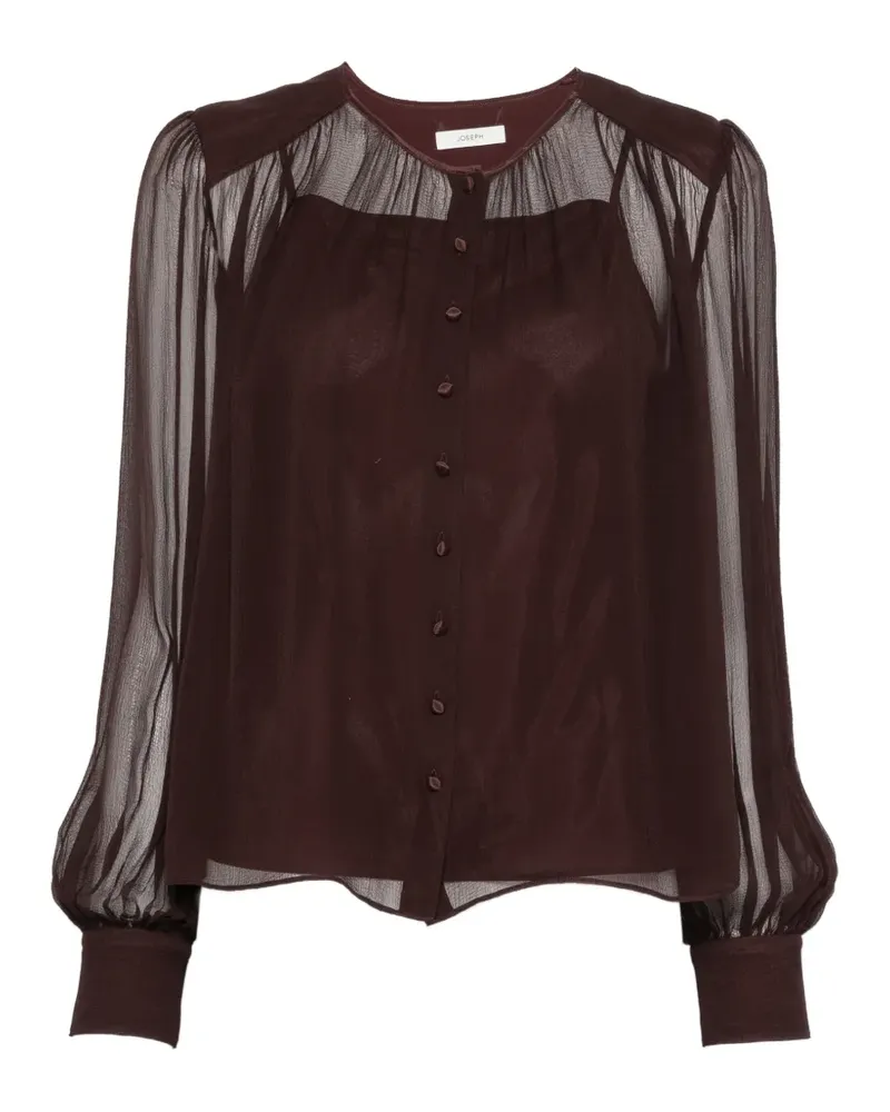 Joseph Elisa Bluse aus Seidenchiffon - Rot Rot