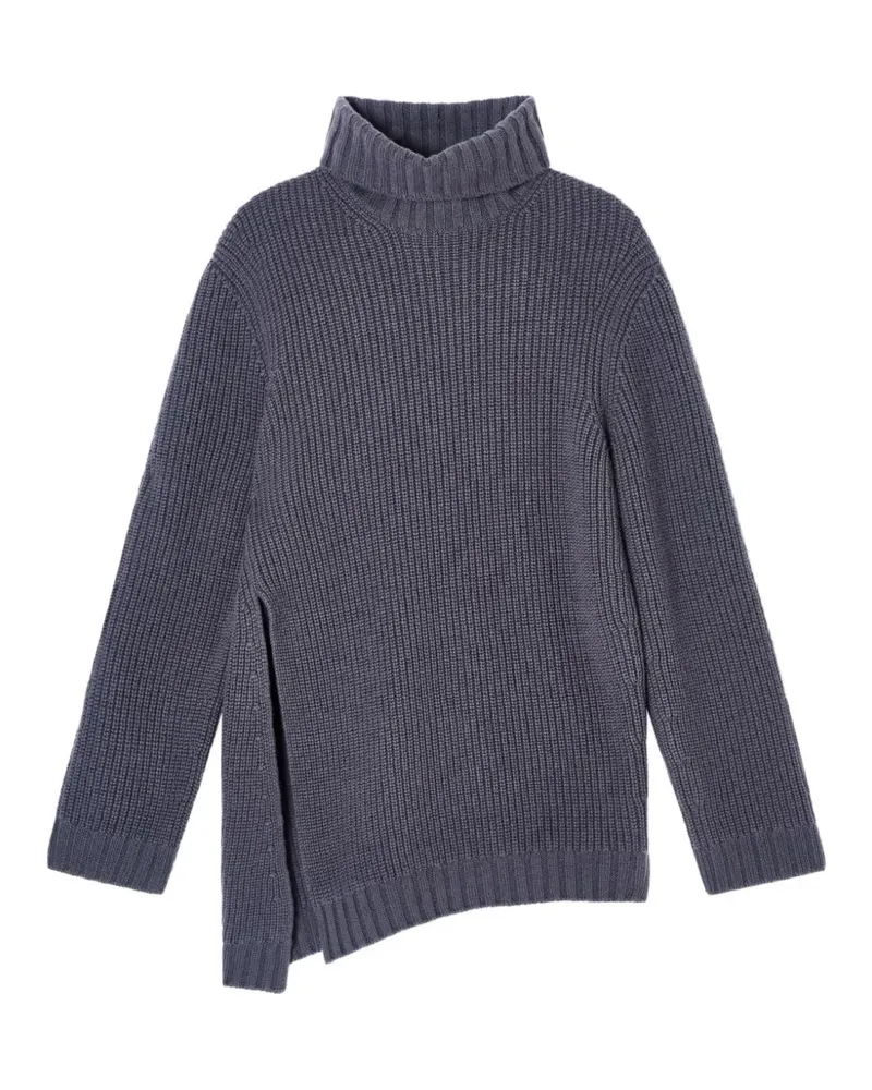 Giorgio Armani asymmetric ribbed-knit sweater - Blau Blau