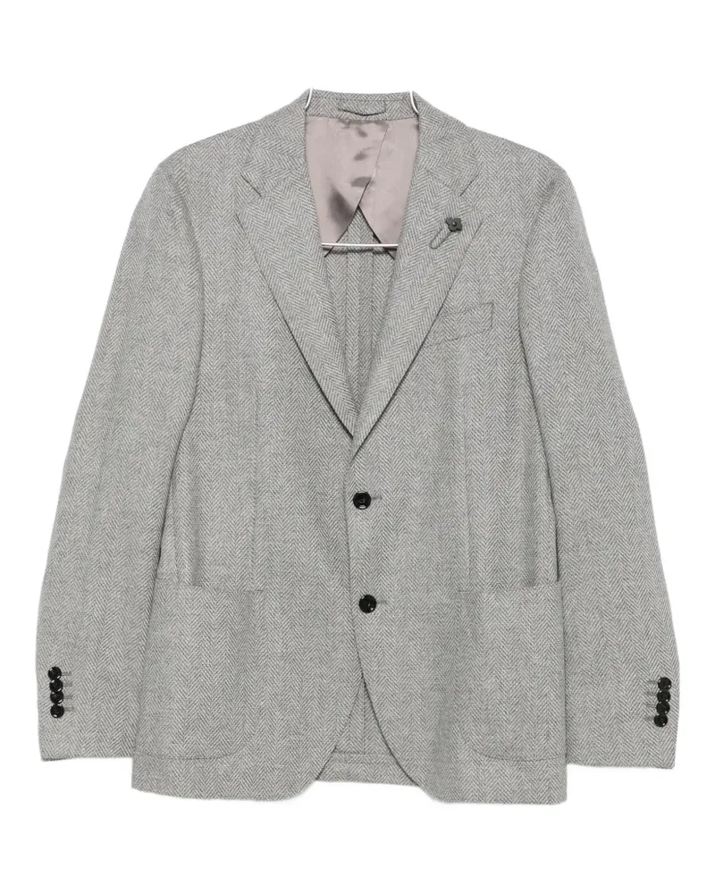 LARDINI herringbone button jacket - Grau Grau