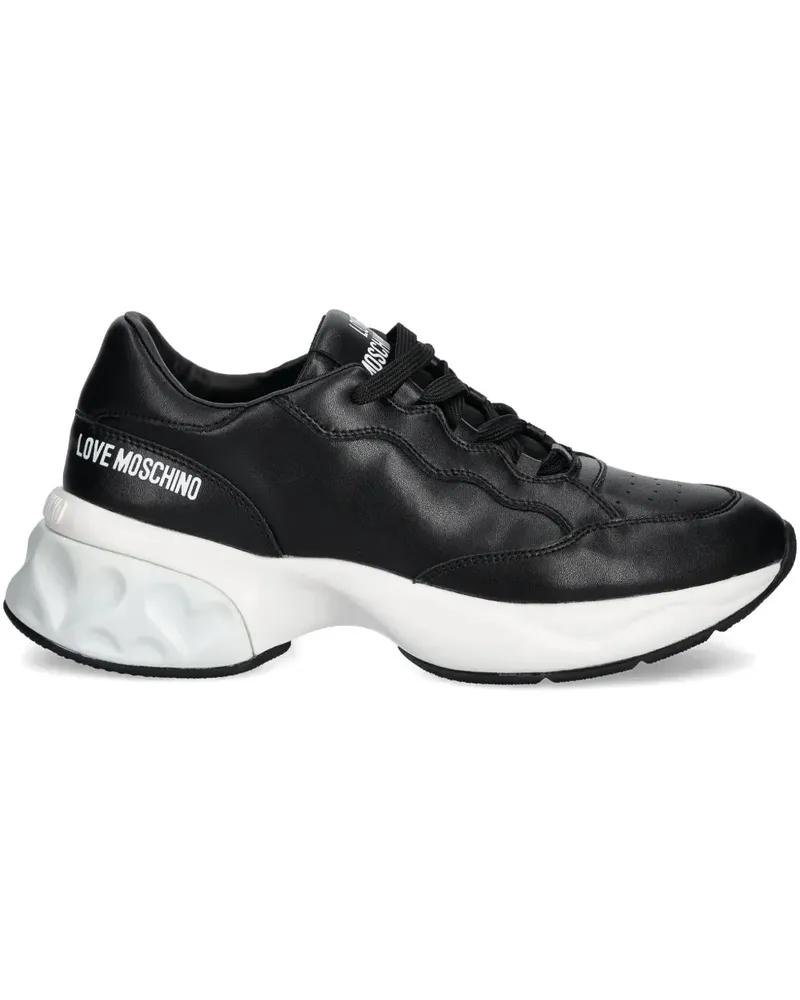 Moschino Sneakers mit Logo-Print - Schwarz Schwarz