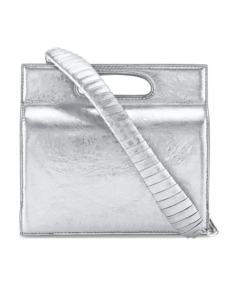 Tyler Ellis tall Stella accordion-gusset leather tote bag - Silber Silber