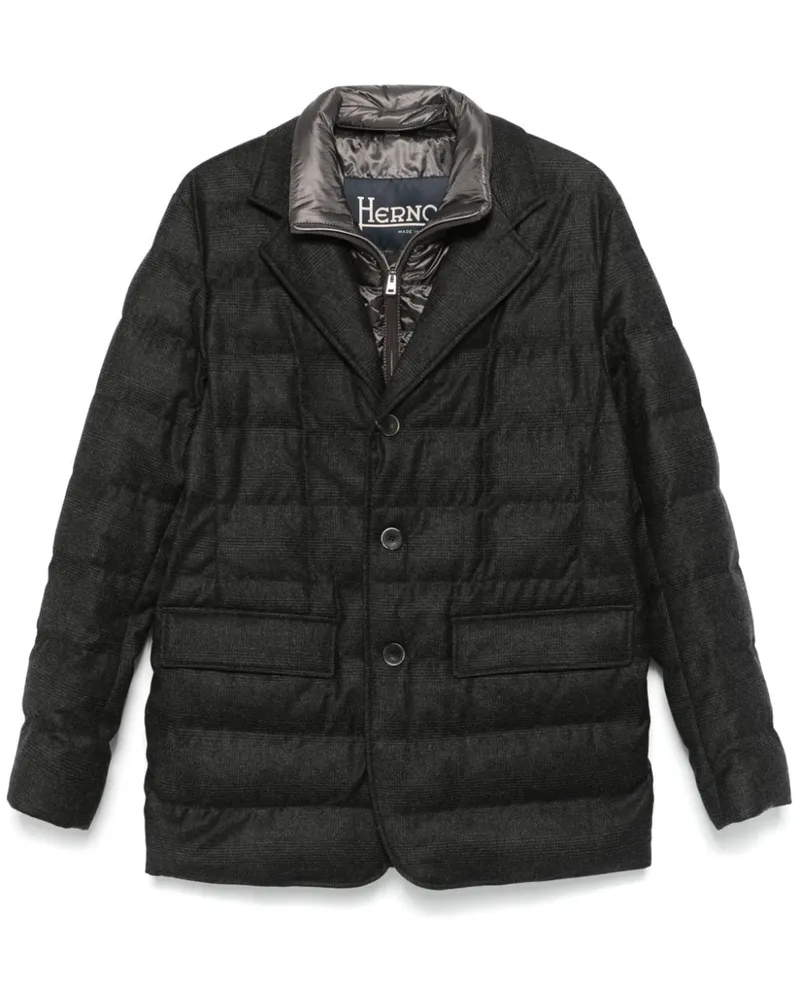 Herno Karierte Steppjacke - Grau Grau