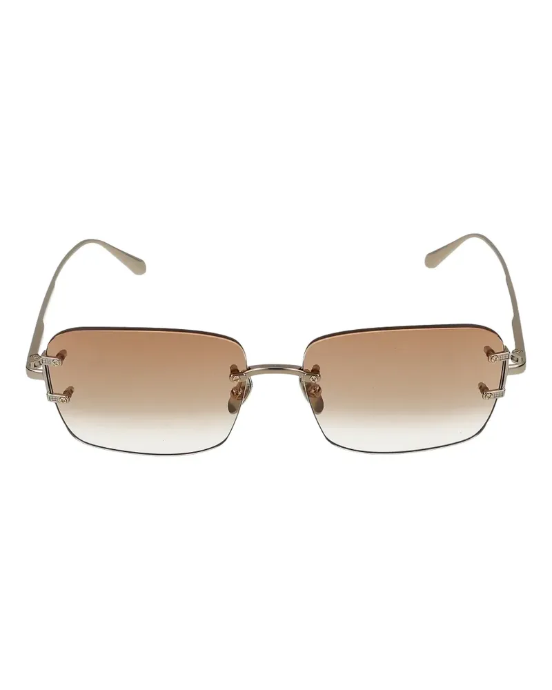 Linda Farrow Sasha rectangle-frame sunglasses - Gold Gold