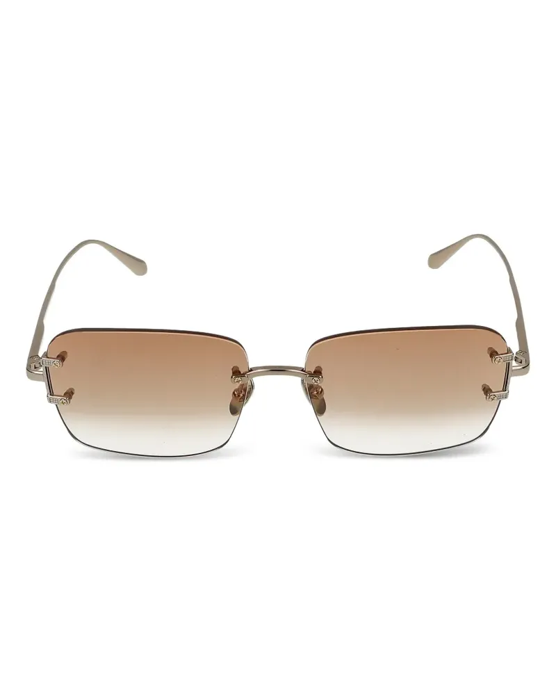 Linda Farrow Sasha rectangle-frame sunglasses - Gold Gold