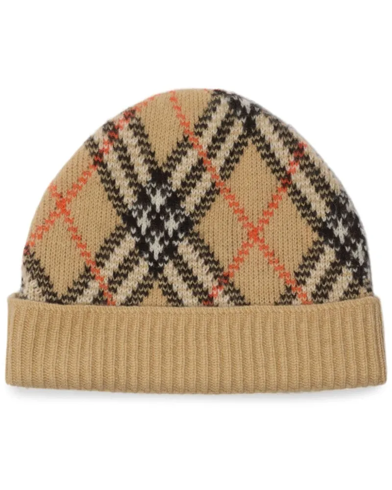 Burberry Karierte Beanie - Nude Nude