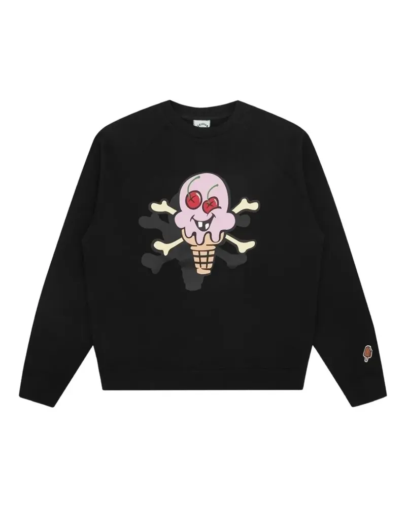 ICECREAM Cones & Bones Sweatshirt mit rundem Ausschnitt - Schwarz Schwarz
