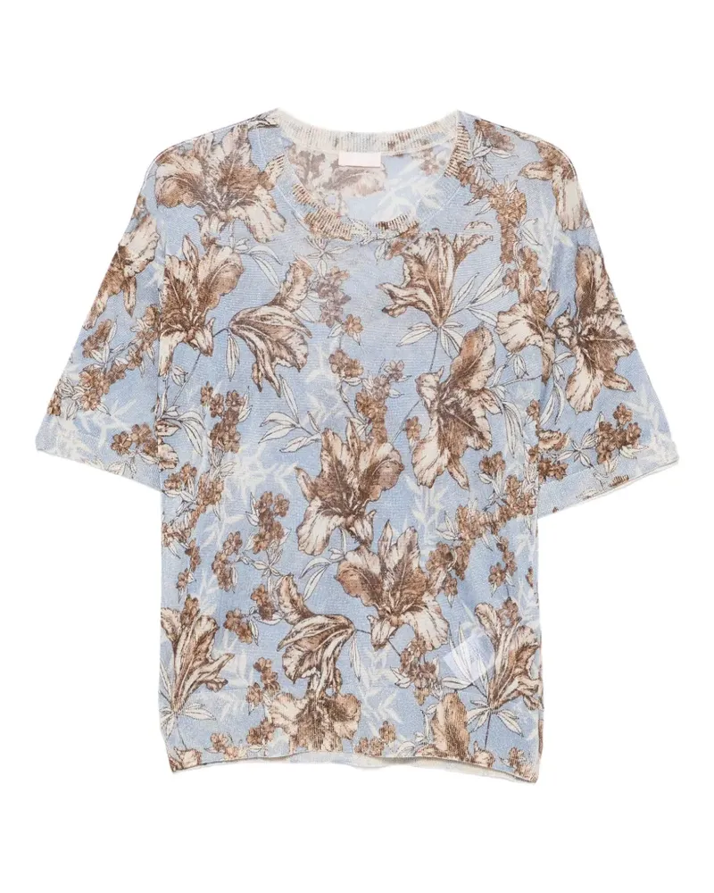 Liu Jo T-Shirt mit Blumenmuster - Blau Blau