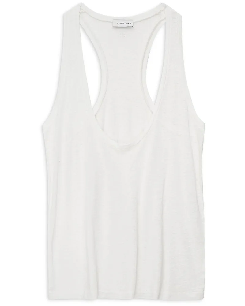 Anine Bing Tanktop mit Logo-Stickerei Weiß