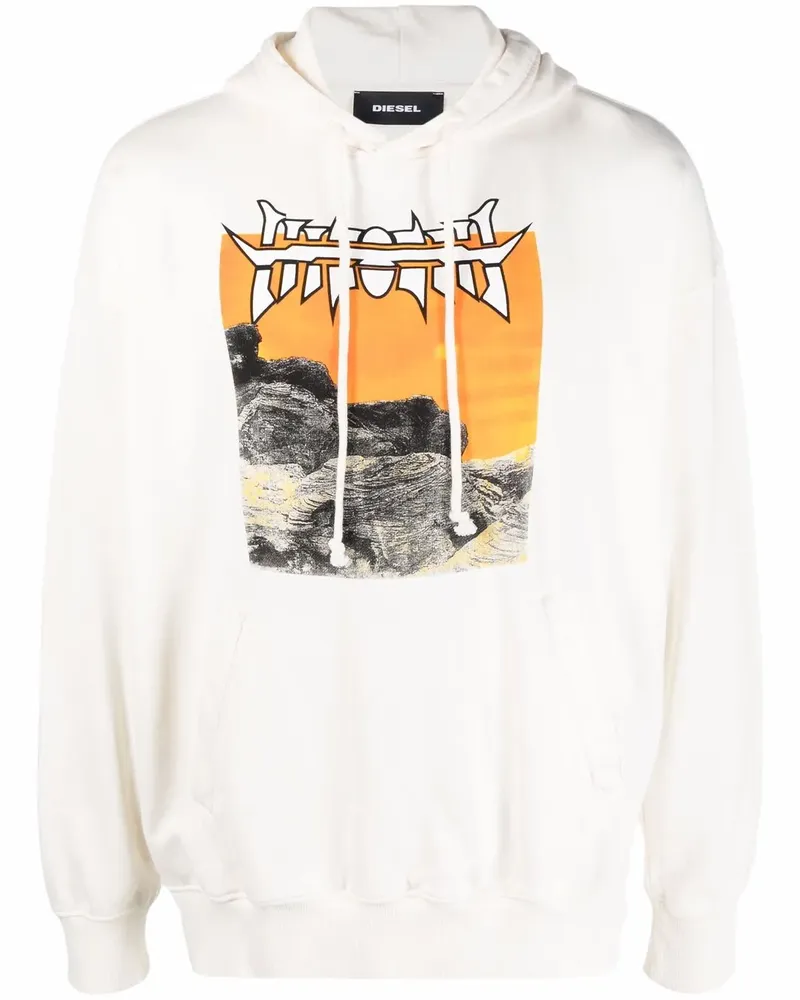 Diesel S-ummerwelt Hoodie - Weiß Weiß