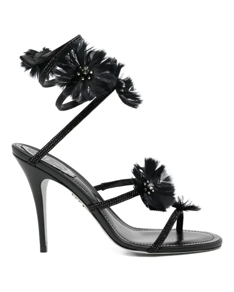 René Caovilla 100mm Jolene sandals - Schwarz Schwarz