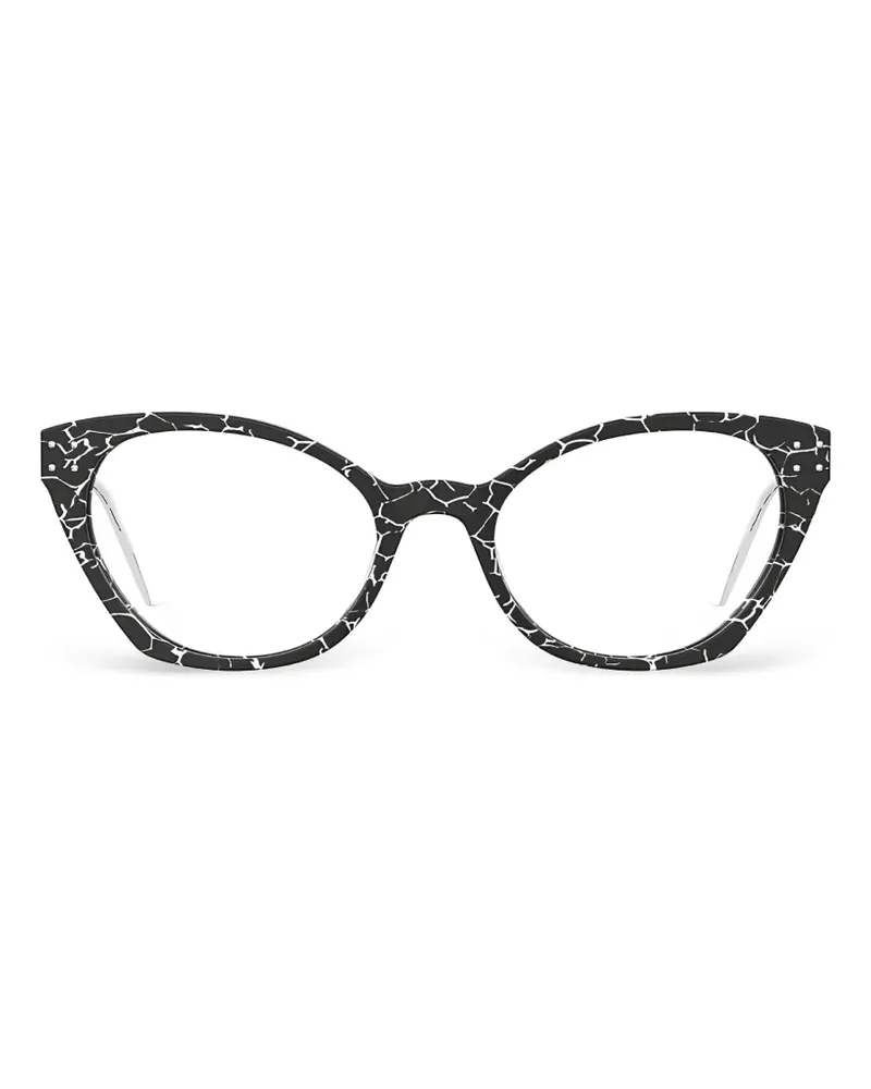 Moschino marble-effect cat-eye frame glasses - Schwarz Schwarz