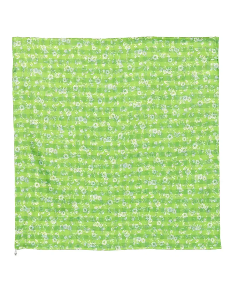 Loewe Schal mit Blumenprint - Grün Grün