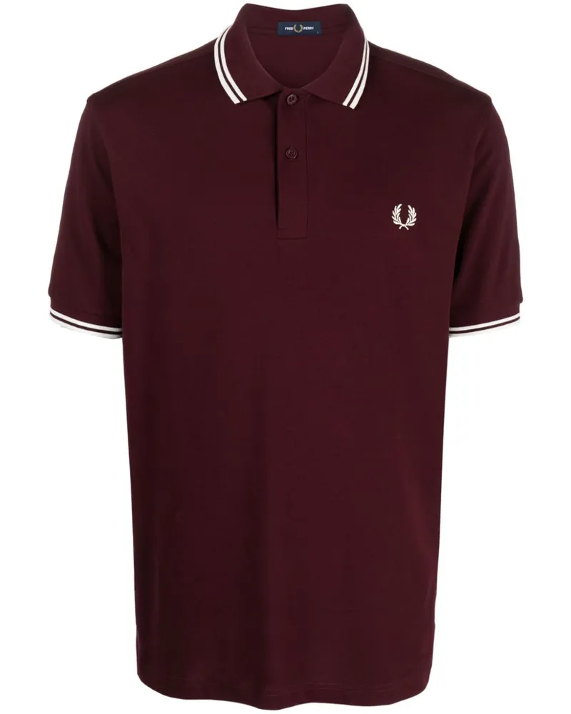 Fred Perry Poloshirt mit Logo-Stickerei - Rot Rot