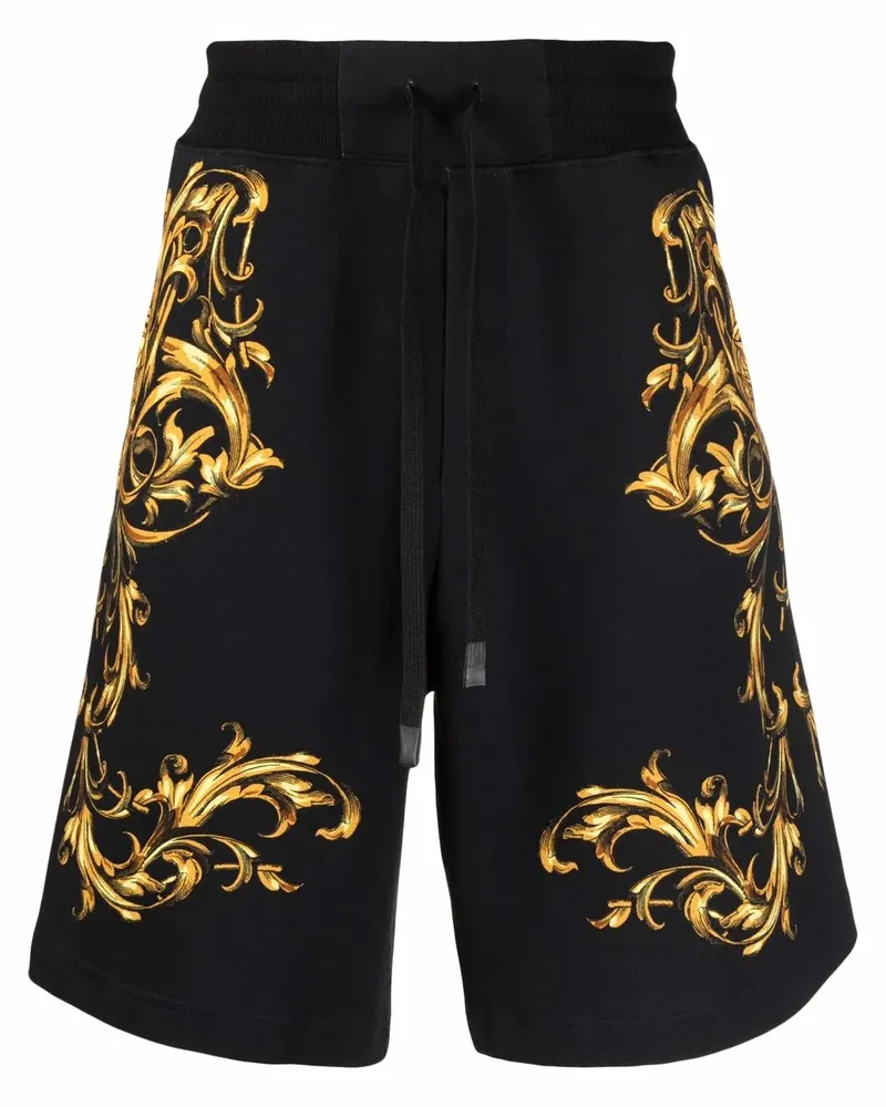 Versace Jeans Shorts mit Barockmuster - Schwarz Schwarz