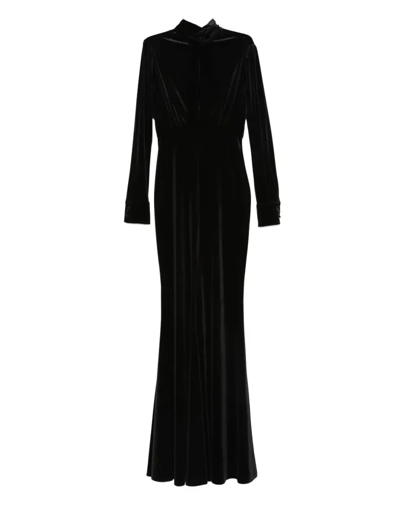 CENERE GB velvet maxi gown - Schwarz Schwarz
