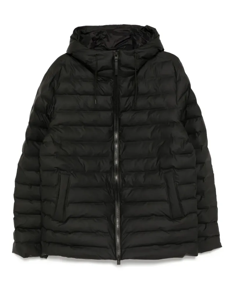 RAINS Jacke mit Logo-Patch - Schwarz Schwarz