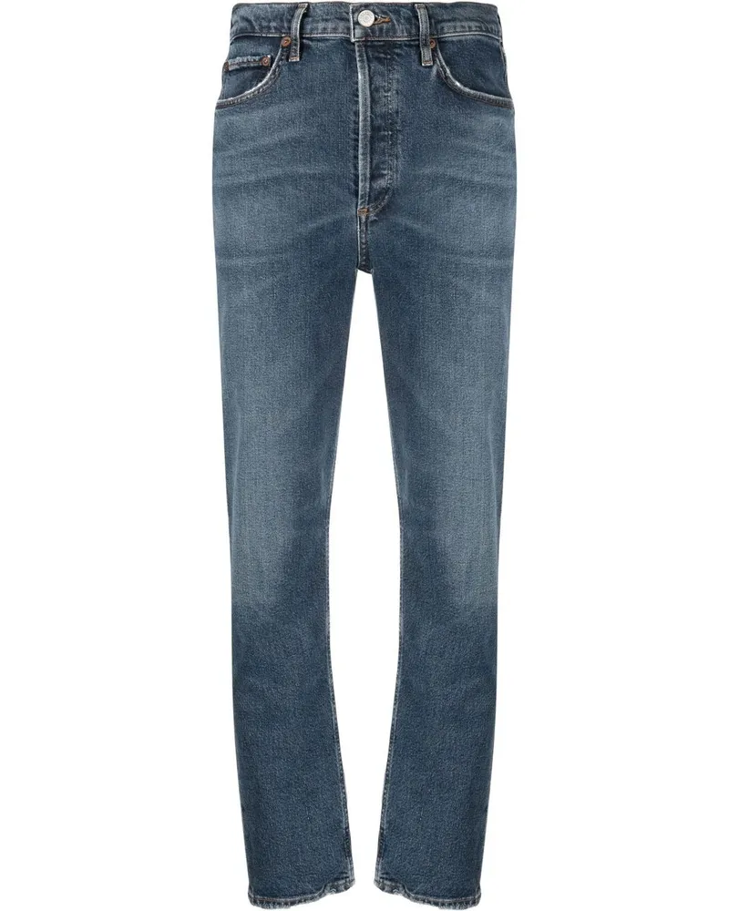 AGOLDE Taillenhohe Slim-Fit-Jeans - Blau Blau