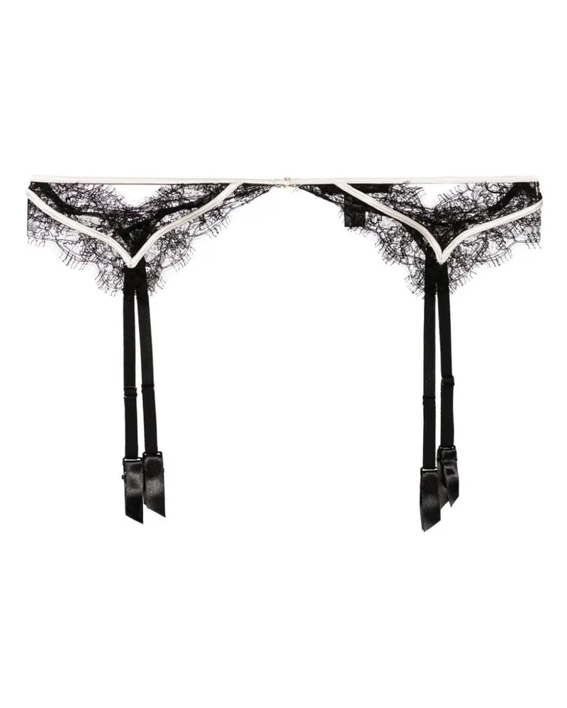 Kiki De Montparnasse Strumpfhalter mit Spitzeneinsatz - Schwarz Schwarz