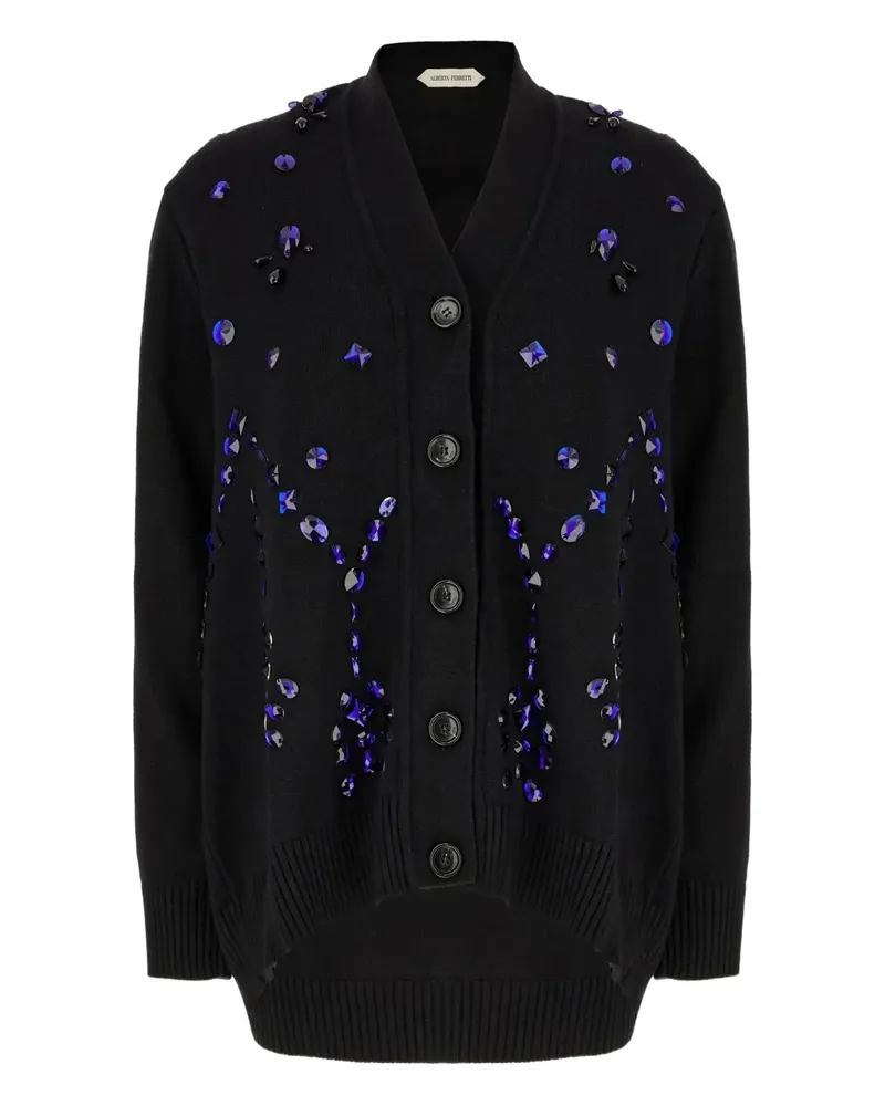 Alberta Ferretti Cardigan mit Kristallverzierung - Schwarz Schwarz