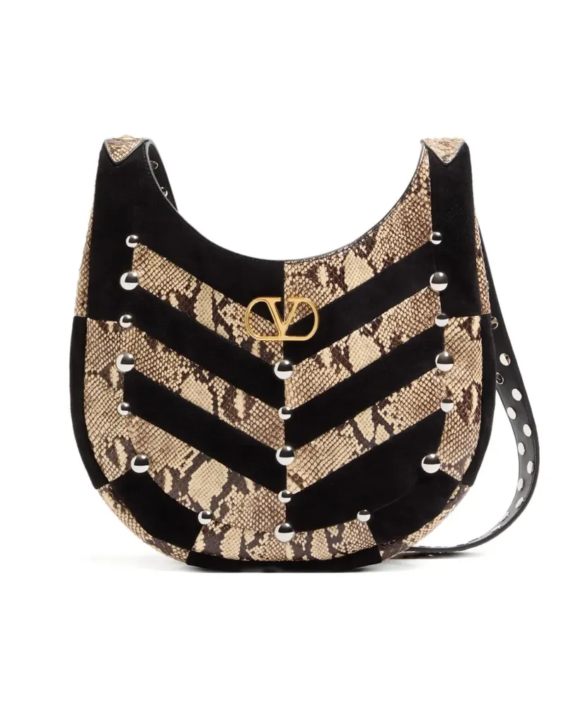 Valentino Garavani Kleine Schultertasche mit Zickzackmuster - Nude Nude