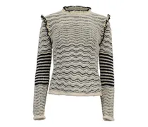 Stripes Pullover mit Rüschen - Nude