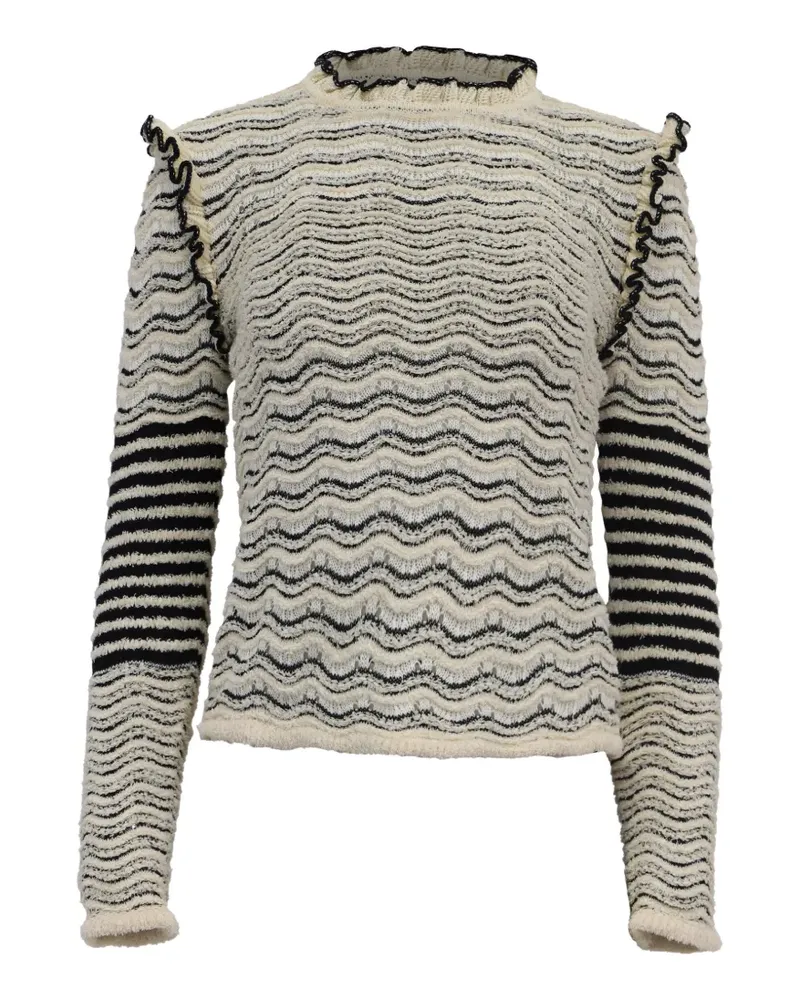 Ulla Johnson Stripes Pullover mit Rüschen - Nude Nude